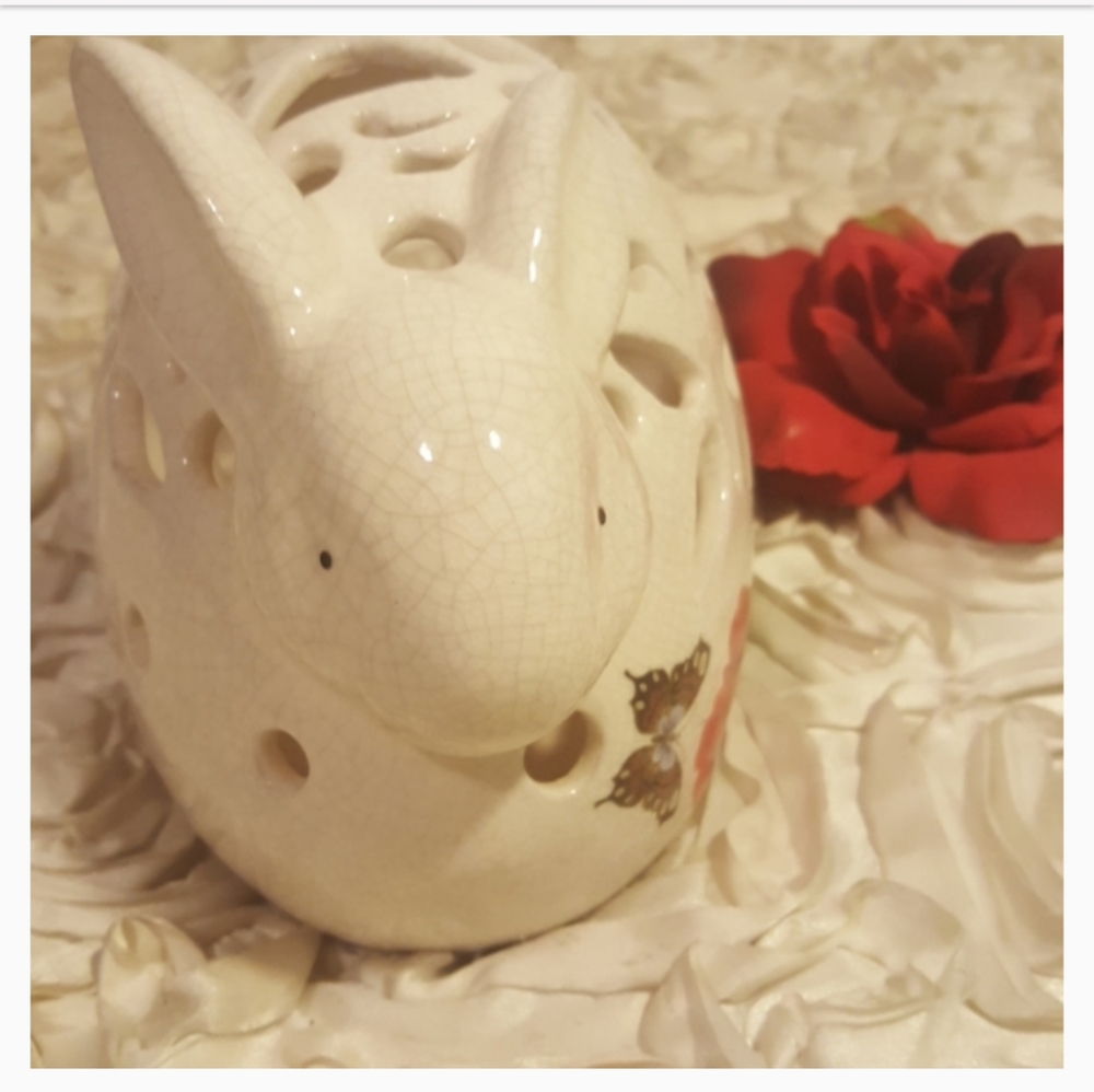 Tea Light Holder Rabbit Decor - Ceramic - Picture 2 of 9